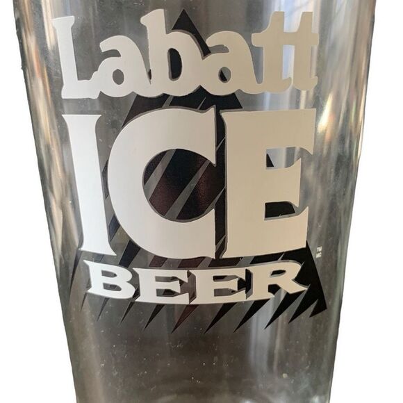Vintage Labatt Ice Black Mountain Beer Pint Glass Heavy Base - Picture 11 of 11